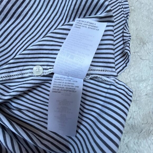 Quacker Factory Womens Embroidered Striped Button Down Shirt Size 1X Black White - Picture 5 of 8